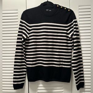 Aqua Striped Cashmere Sweater
